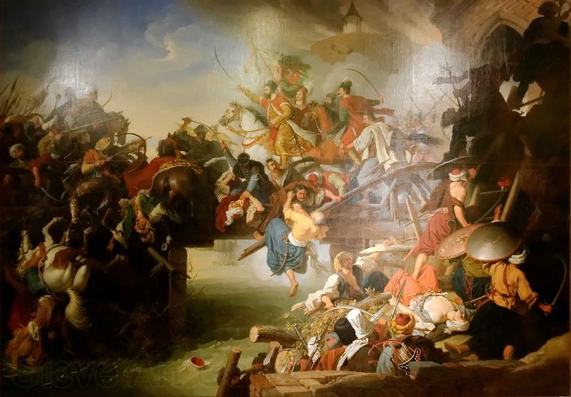 Johann Peter Krafft Zrinyis Charge from the Fortress of Szigetvar Norge oil painting art